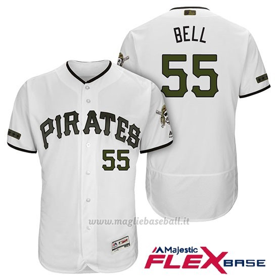 Maglia Baseball Uomo Pittsburgh Pirates Josh Bell Bianco 2018 1ªAlterner Flex Base
